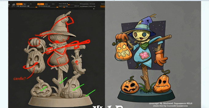 ZBrush雕刻稻草人手办模型视频教程(图4) ZBrush雕刻稻草人手办模型视频教程(图4)