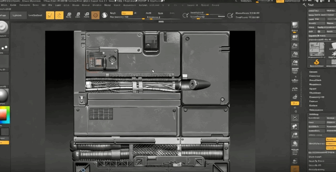 ZBrush机器硬面3D建模步骤流程视频教程 (图5) ZBrush机器硬面3D建模步骤流程视频教程 (图5)