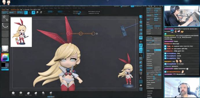 ZBrush中3D雕刻可爱女战士完整制作流程视频教程 (图5) ZBrush中3D雕刻可爱女战士完整制作流程视频教程 (图5)