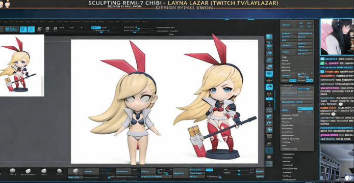 ZBrush中3D雕刻可爱女战士完整制作流程视频教程 (图3) ZBrush中3D雕刻可爱女战士完整制作流程视频教程 (图3)