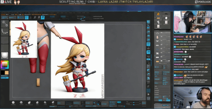 ZBrush中3D雕刻可爱女战士完整制作流程视频教程 (图4) ZBrush中3D雕刻可爱女战士完整制作流程视频教程 (图4)