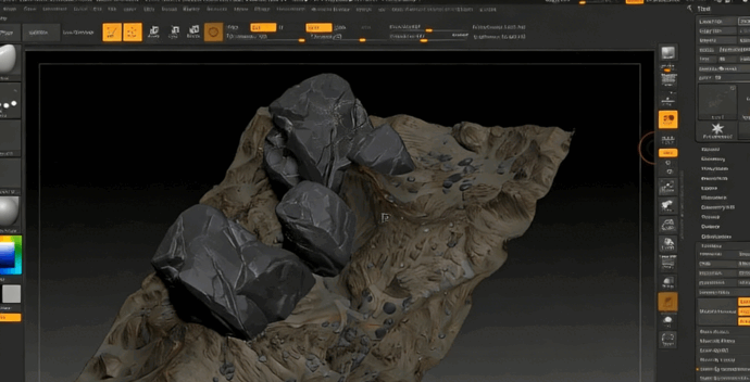 ZBrush地形岩石模型与纹理完整制作流程视频教程(图2) ZBrush地形岩石模型与纹理完整制作流程视频教程(图2)