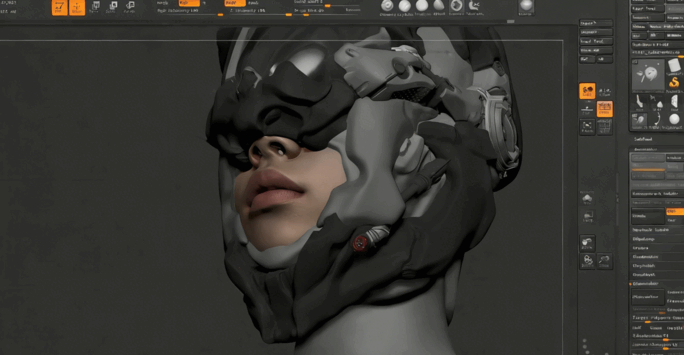 ZBrush机械人角色雕刻完整制作流程视频教程 (图3) ZBrush机械人角色雕刻完整制作流程视频教程 (图3)