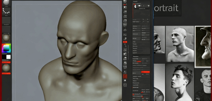 ZBrush男性头像半身骨骼数字雕刻训练视频教程(图3) ZBrush男性头像半身骨骼数字雕刻训练视频教程(图3)