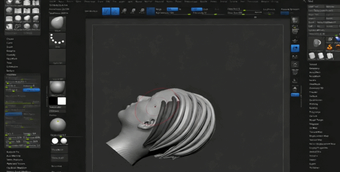 Zbrush头发雕刻自定义画笔技术视频教程 (图3) Zbrush头发雕刻自定义画笔技术视频教程 (图3)