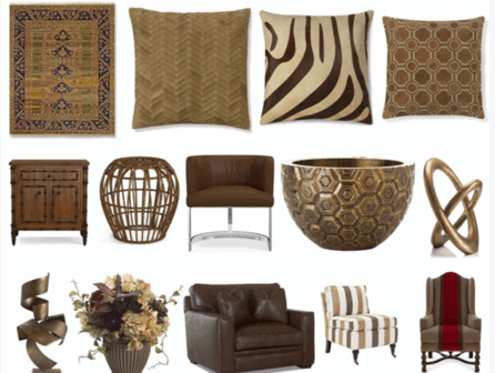 咖啡色系列家具灯饰布艺饰品等软装素材(图6)