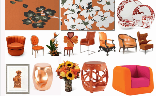 橙色系列家具灯饰布艺饰品等软装素材(图4)