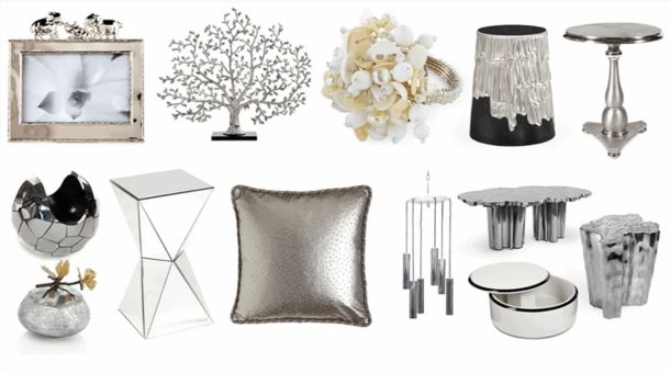 银色系列家具灯饰布艺饰品软装素材(图1)
