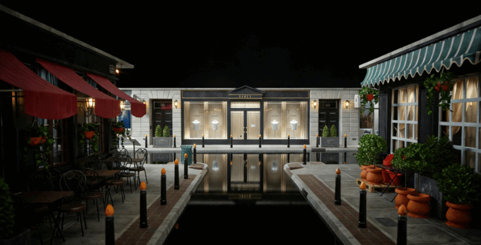 大量C4D城市餐厅银行商铺杂货店剧院博物馆建筑模型合集包(图3)