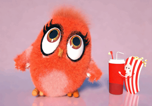 C4D模型 毛茸茸的粉色小鸟(图3)