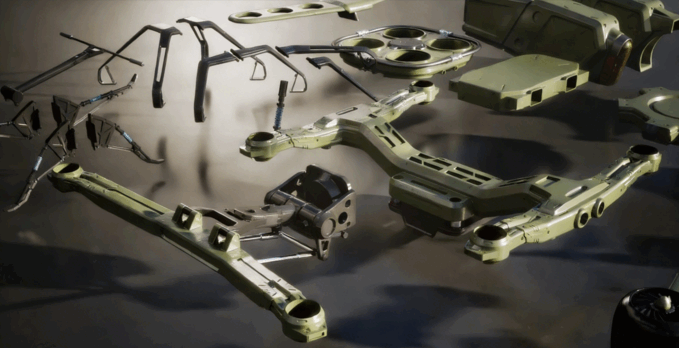 高精度C4D科幻无人机飞行器模型合集(图5) 高精度C4D科幻无人机飞行器模型合集(图5)