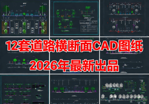 12套道路横断面CAD道路横截面CAD道路剖面图CAD道路断面图CAD城市道路标准绿化断面图(图1) 12套道路横断面CAD道路横截面CAD道路剖面图CAD道路断面图CAD城市道路标准绿化断面图(图1)
