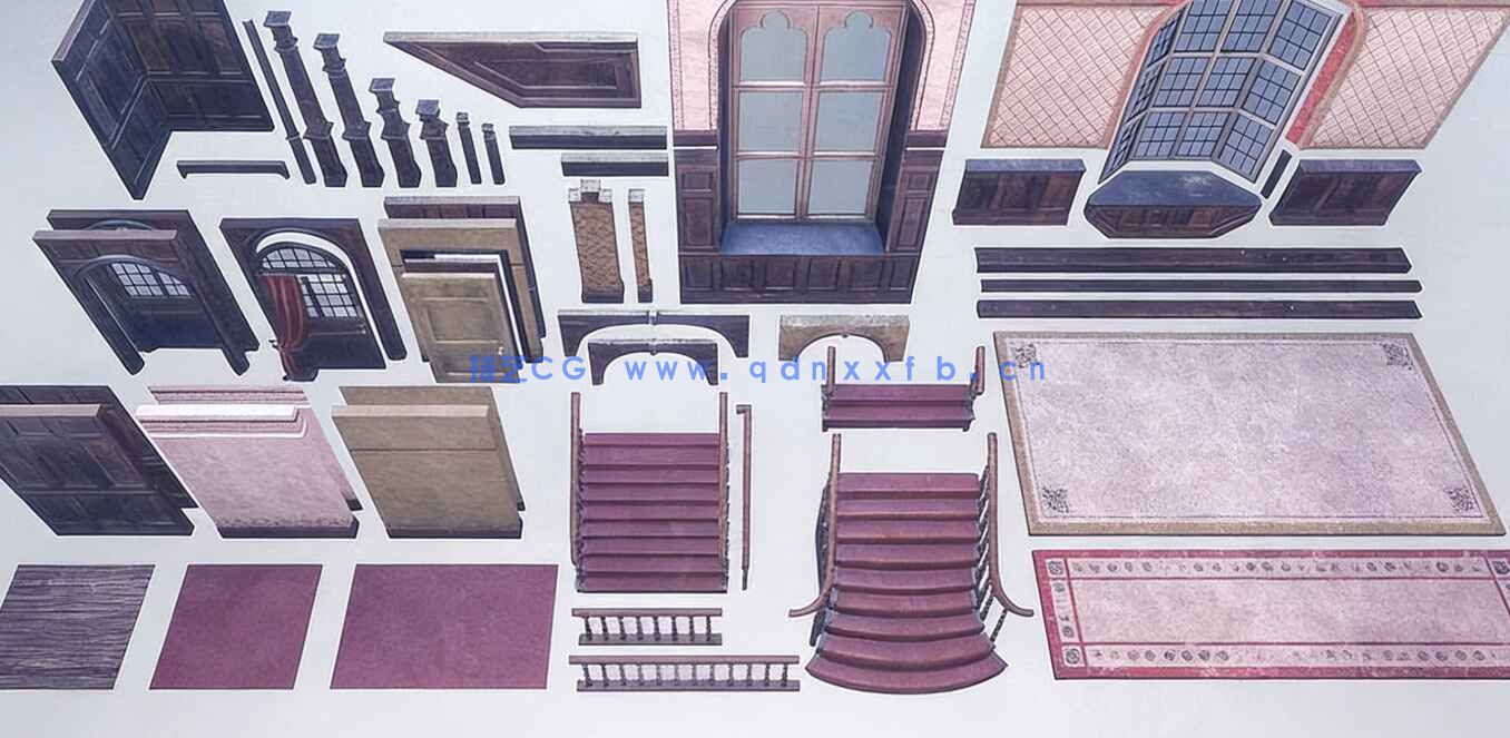 19世纪末古老宅邸大厅场景UE游戏素材(图6) 19世纪末古老宅邸大厅场景UE游戏素材(图6)