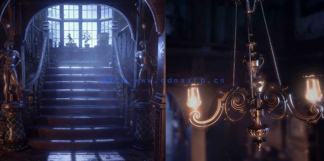 19世纪末古老宅邸大厅场景UE游戏素材(图5) 19世纪末古老宅邸大厅场景UE游戏素材(图5)