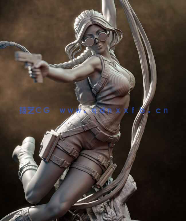 [3D打印人物] 劳拉·克劳馥Lara Croft飞跃姿势《古墓丽影》游戏角色雕刻手办3D打印模型(图8)