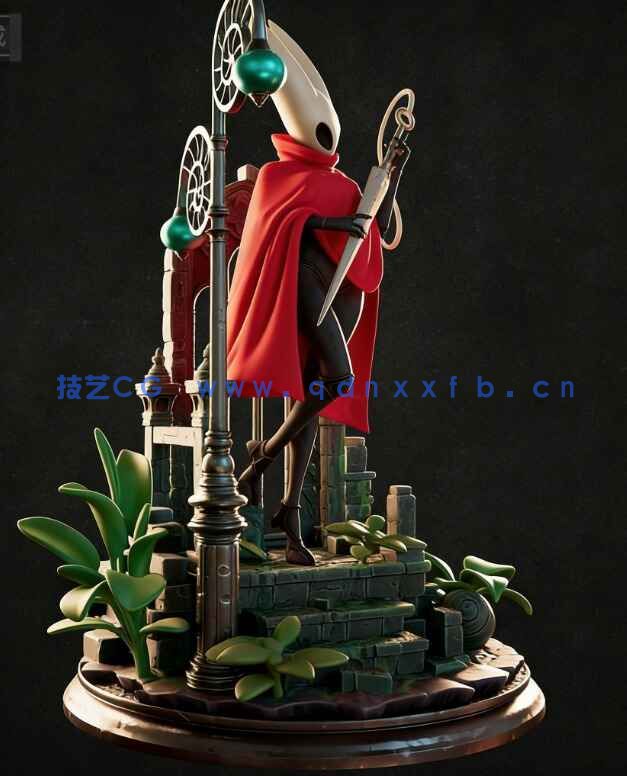 [3D打印人物] 黄蜂女Hornet持剑《空洞骑士》游戏角色雕刻手办3D打印模型(图3)