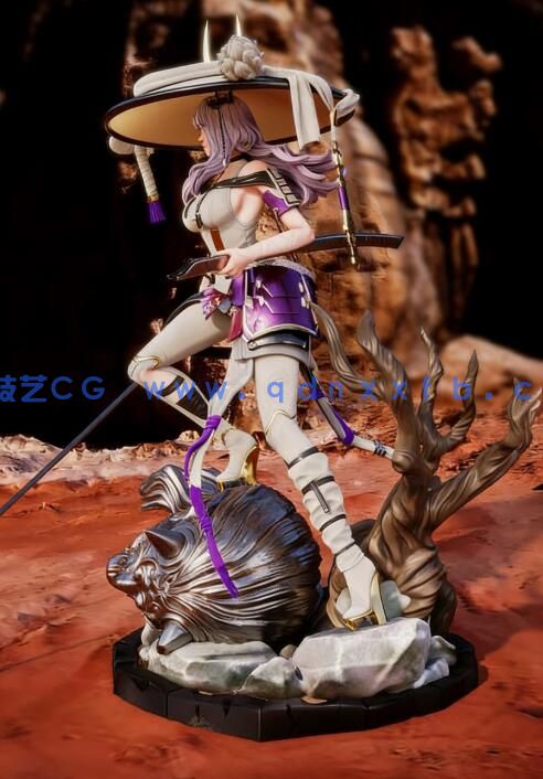 [3D打印人物] 流浪剑士Scarlet《剑星》游戏角色雕刻手办3D打印模型(图2)