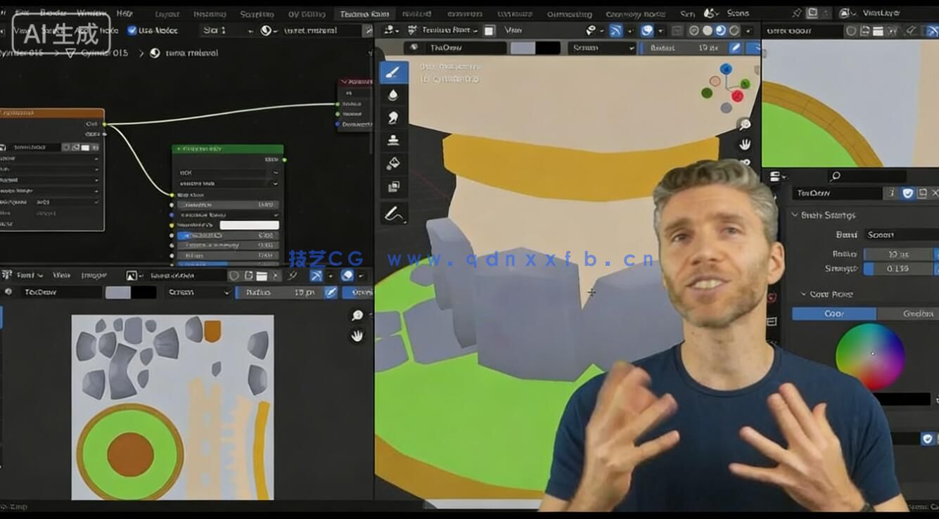 【中文字幕】Blender手绘风格低多边形模型实例制作视频教程(图4) 【中文字幕】Blender手绘风格低多边形模型实例制作视频教程(图4)