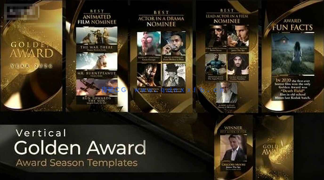 竖版尺寸的颁奖典礼整体包装动画设计集AE模板(图1) 竖版尺寸的颁奖典礼整体包装动画设计集AE模板(图1)