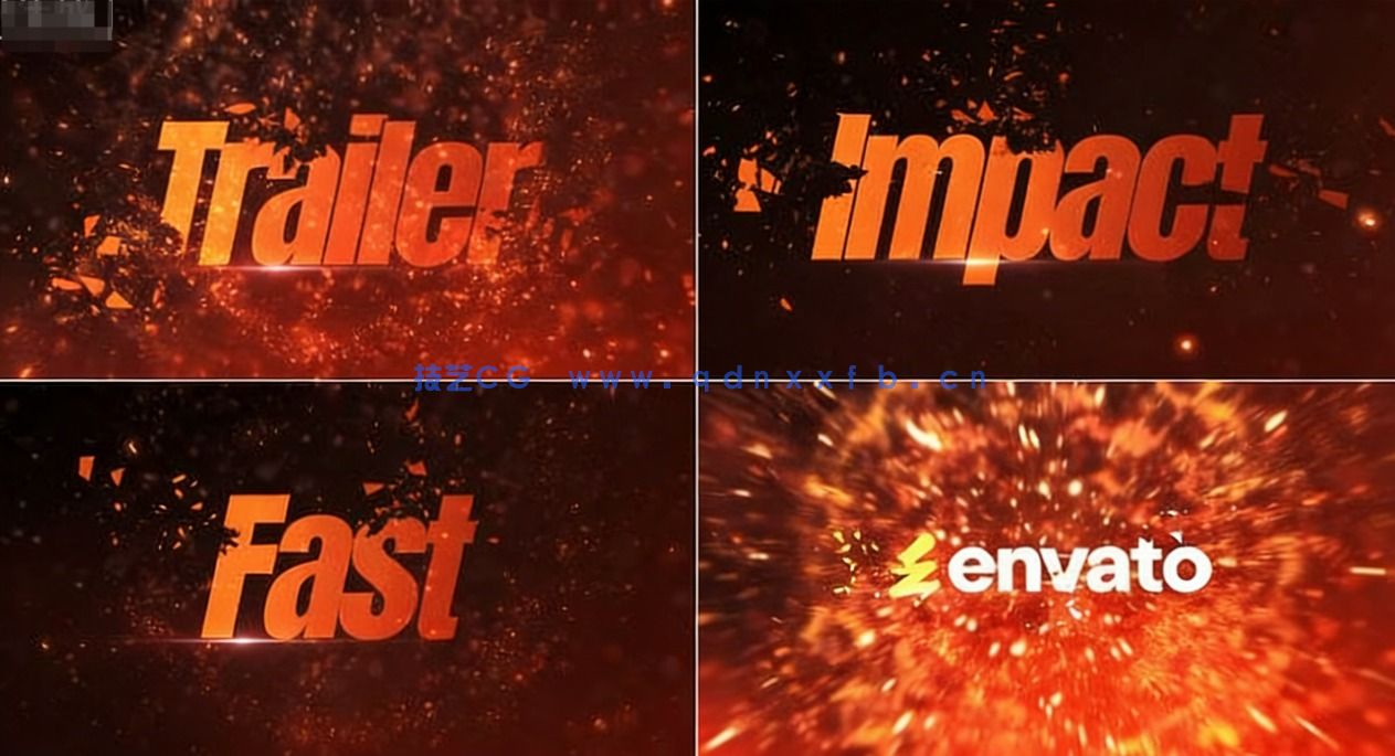 震撼的破碎标题电影预告片开场AE模板(图1) 震撼的破碎标题电影预告片开场AE模板(图1)