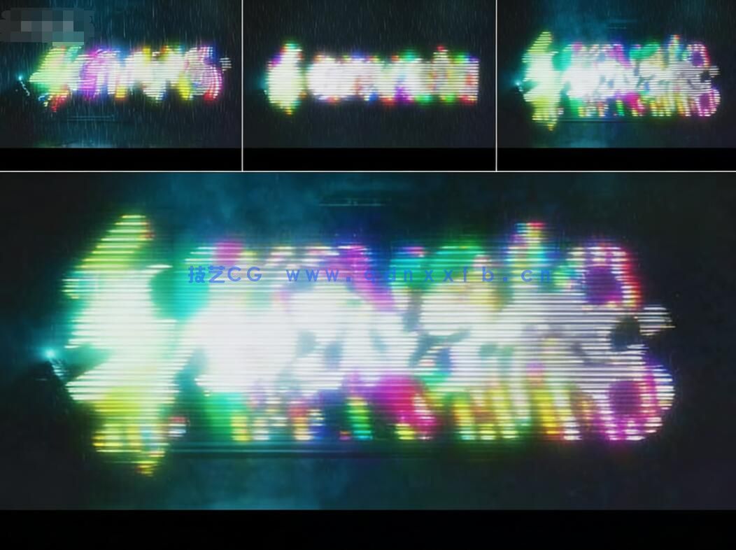 雨中的故障毛刺logo标志开场特效AE模板(图1) 雨中的故障毛刺logo标志开场特效AE模板(图1)