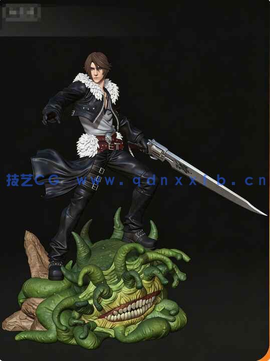 [3D打印人物] 斯考尔·莱昂哈特Squall Leonhart《最终幻想8VIII》游戏角色雕刻手办3D打印模型(图3)