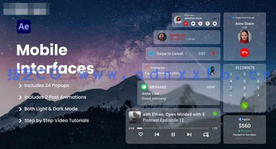AEPR模板-手机UI用户界面元素弹窗控件动画(图1) AEPR模板-手机UI用户界面元素弹窗控件动画(图1)