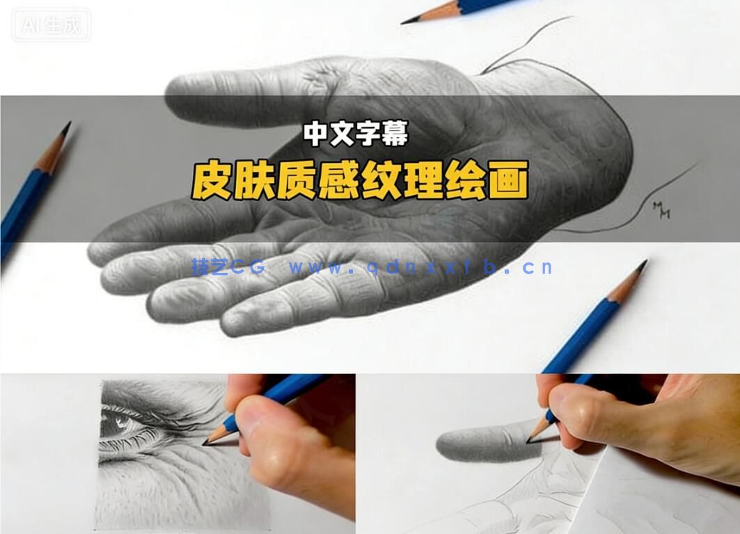 【中文字幕】皮肤质感纹理写实绘画技巧视频教程(图1) 【中文字幕】皮肤质感纹理写实绘画技巧视频教程(图1)