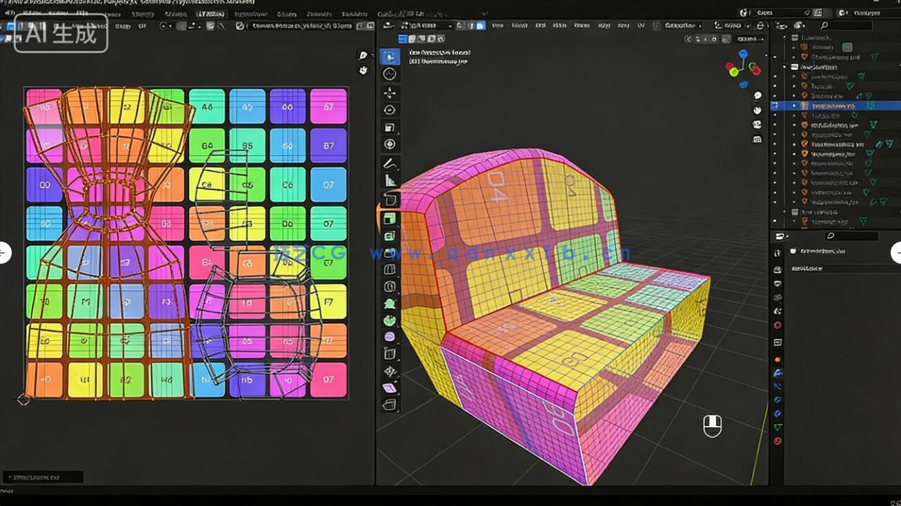 【中文字幕】Blender 3A级游戏熔岩战斧武器完整制作流程视频教程(图7) 【中文字幕】Blender 3A级游戏熔岩战斧武器完整制作流程视频教程(图7)