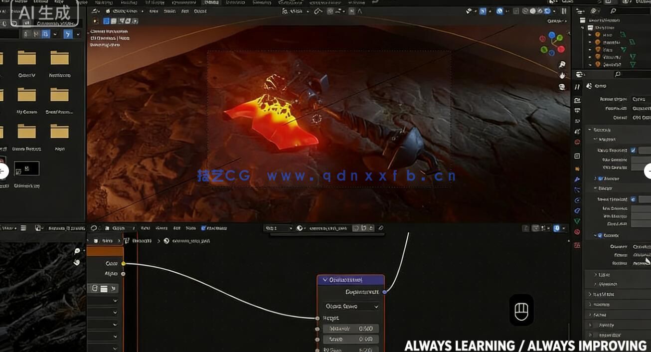 【中文字幕】Blender 3A级游戏熔岩战斧武器完整制作流程视频教程(图2) 【中文字幕】Blender 3A级游戏熔岩战斧武器完整制作流程视频教程(图2)