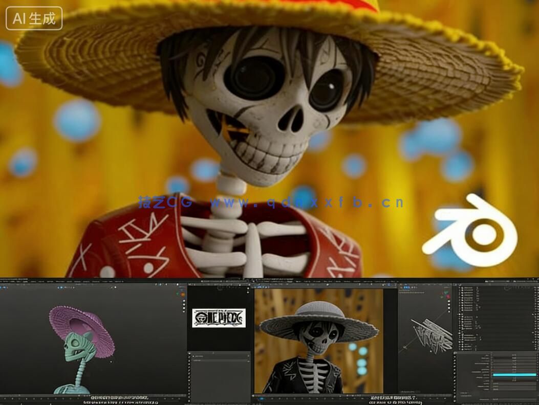 【中文字幕】Blender海盗路飞动漫角色雕刻手办制作流程视频教程(图1) 【中文字幕】Blender海盗路飞动漫角色雕刻手办制作流程视频教程(图1)