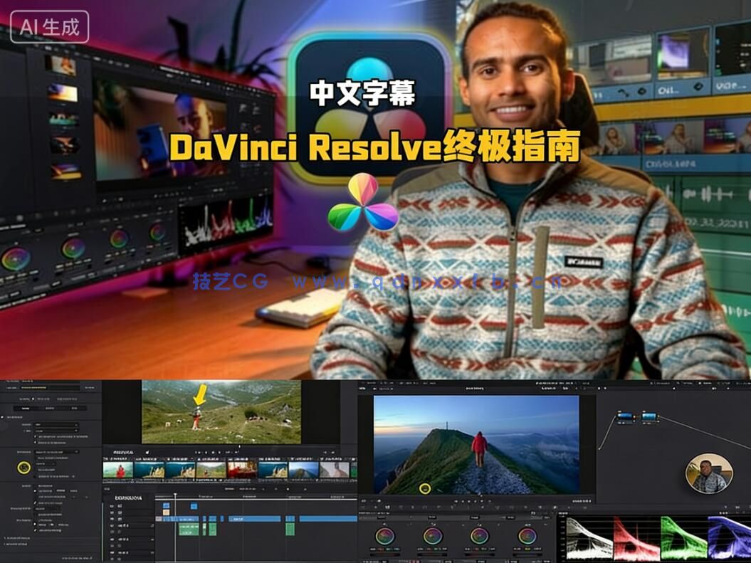 【中文字幕】DaVinci Resolve 19视频编辑与好莱坞级调色终极指(图1) 【中文字幕】DaVinci Resolve 19视频编辑与好莱坞级调色终极指(图1)
