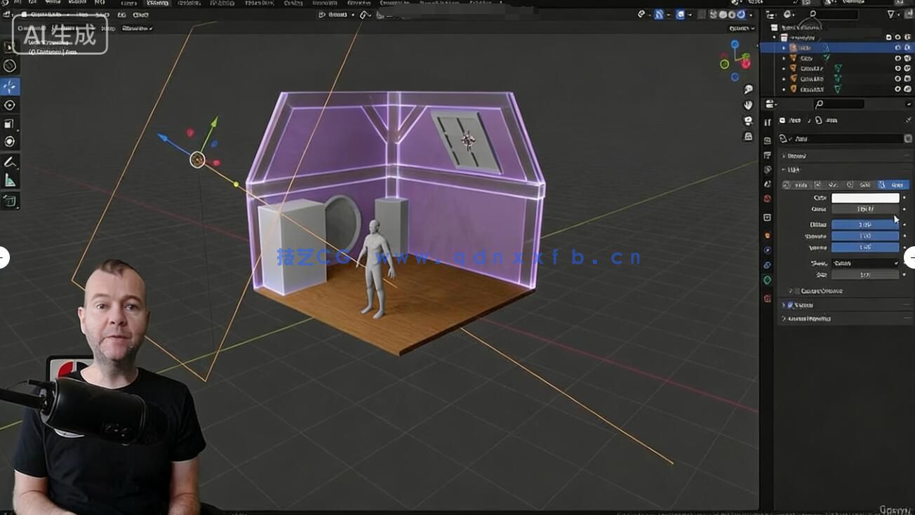 【中文字幕】Blender等距视角房间设计艺术实战训练视频教程(图9) 【中文字幕】Blender等距视角房间设计艺术实战训练视频教程(图9)