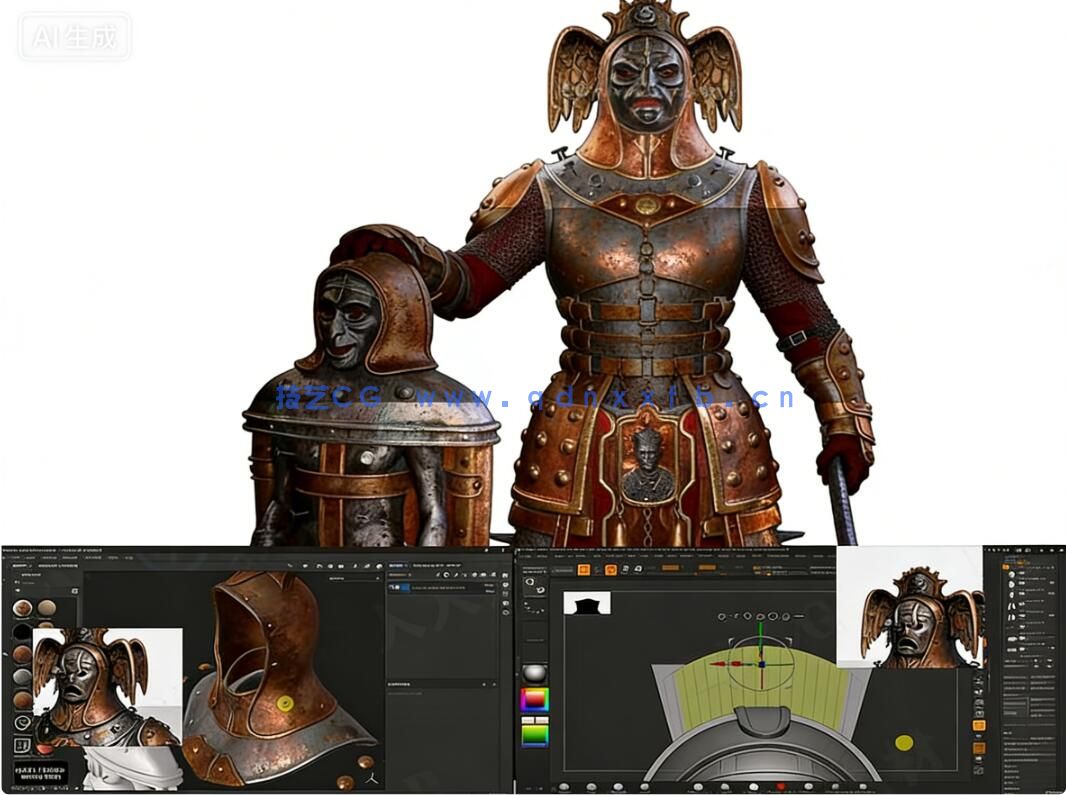【中文字幕】ZBrush 3A级神话游戏角色硬表面雕刻建模全流程视频(图1) 【中文字幕】ZBrush 3A级神话游戏角色硬表面雕刻建模全流程视频(图1)