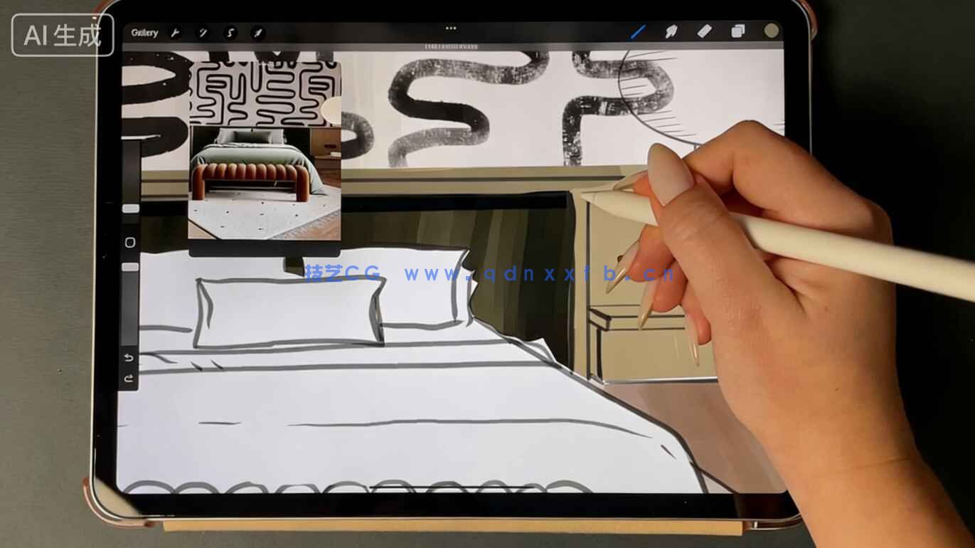 Procreate室内设计手绘设计零基础入门训练视频教程(图9) Procreate室内设计手绘设计零基础入门训练视频教程(图9)