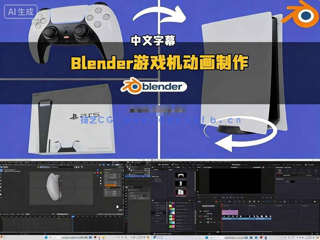 【中文字幕】Blender索尼PS5游戏机丝滑过渡动画制作视频教程(图1) 【中文字幕】Blender索尼PS5游戏机丝滑过渡动画制作视频教程(图1)