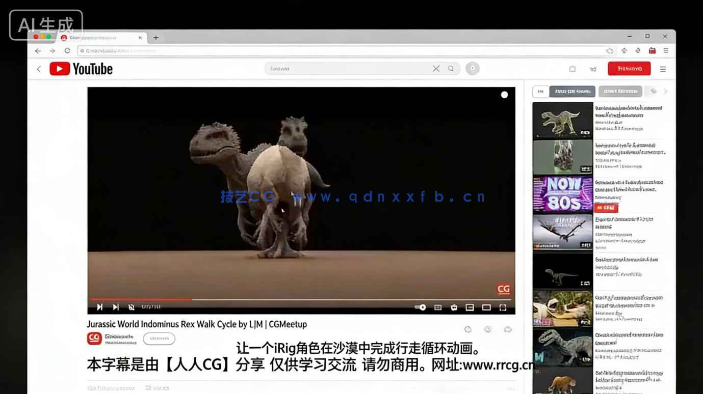 【中文字幕】Maya恐龙大型掠食型动物动画实例制作视频教程(图7) 【中文字幕】Maya恐龙大型掠食型动物动画实例制作视频教程(图7)