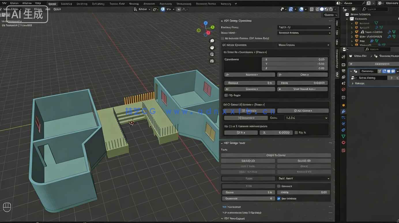 【中文字幕】Blender建筑工程与3D打印精准建模视频教程(图4) 【中文字幕】Blender建筑工程与3D打印精准建模视频教程(图4)