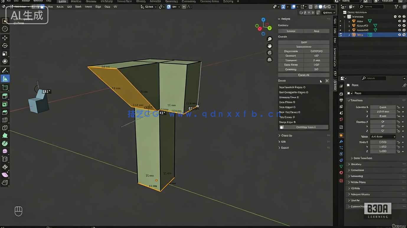 【中文字幕】Blender建筑工程与3D打印精准建模视频教程(图10) 【中文字幕】Blender建筑工程与3D打印精准建模视频教程(图10)