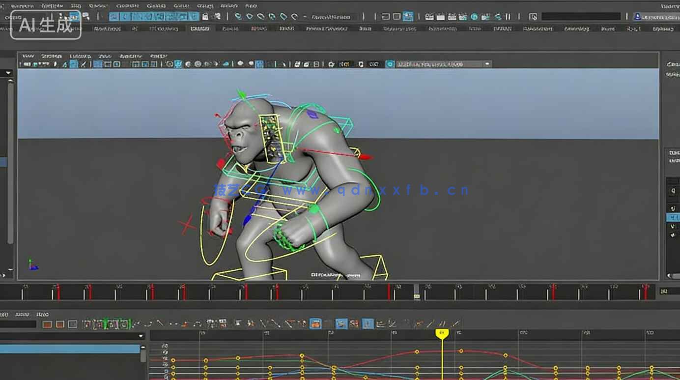 【中文字幕】Maya超级怪兽复杂战斗动画镜头制作视频教程(图4) 【中文字幕】Maya超级怪兽复杂战斗动画镜头制作视频教程(图4)