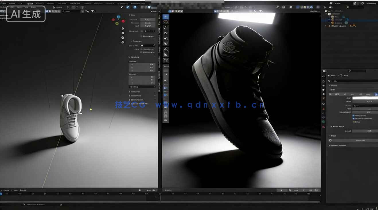【中文字幕】Blender三维渲染中灯光照明技术实战训练视频教程(图9) 【中文字幕】Blender三维渲染中灯光照明技术实战训练视频教程(图9)