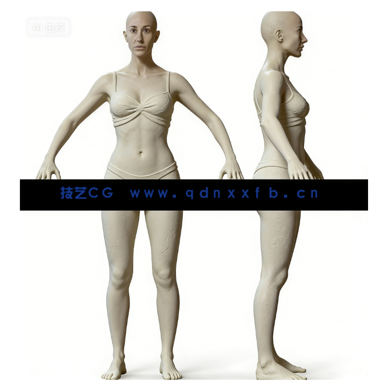 女性人体3D扫描建模雕刻高精度3D模型02(图1) 女性人体3D扫描建模雕刻高精度3D模型02(图1)