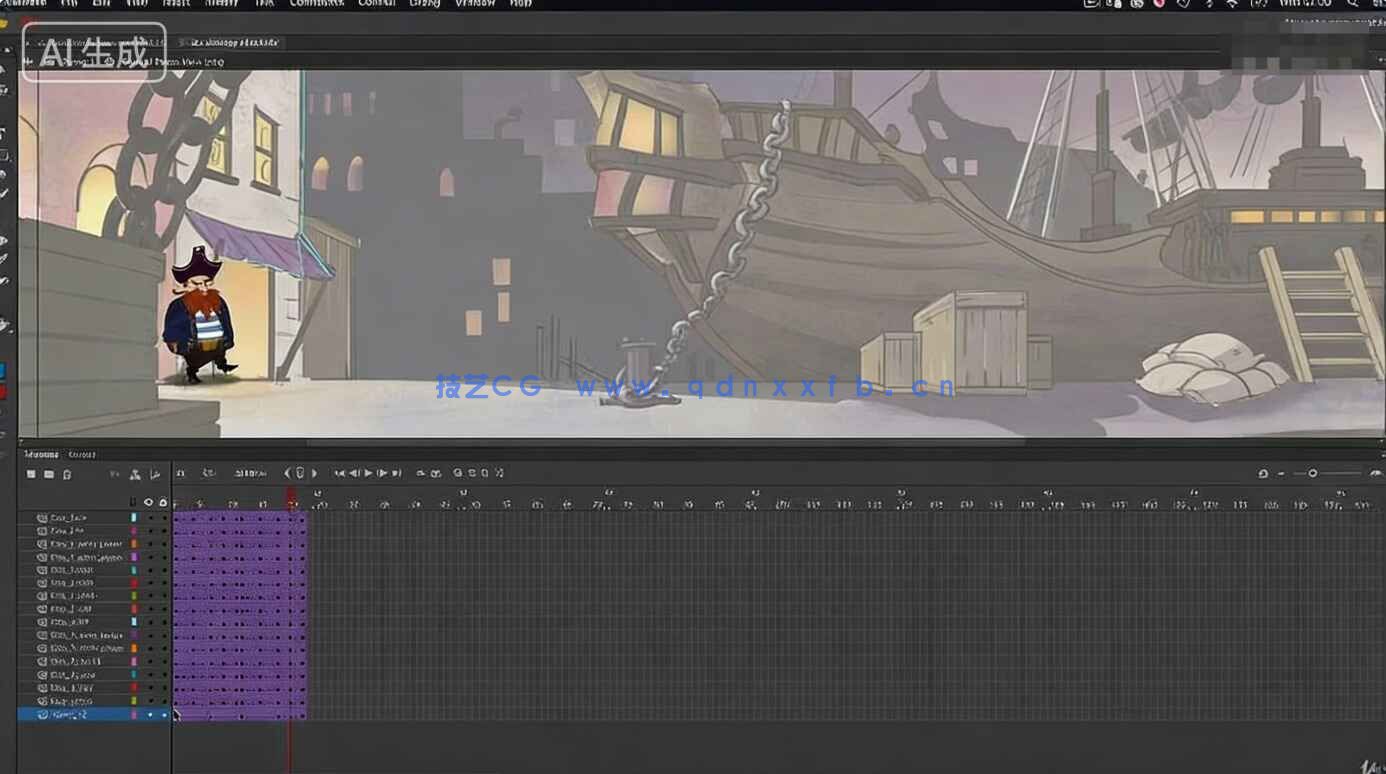 【中文字幕】Adobe Animate 2D卡通角色行走动画进阶技术(图5) 【中文字幕】Adobe Animate 2D卡通角色行走动画进阶技术(图5)