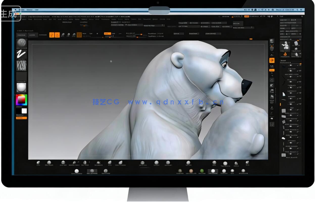 【中文字幕】ZBrush迪斯尼卡通熊角色雕刻大师级训练视频教程(图5) 【中文字幕】ZBrush迪斯尼卡通熊角色雕刻大师级训练视频教程(图5)
