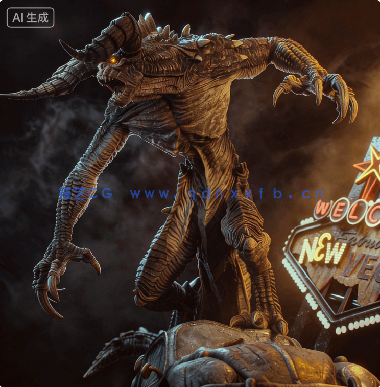 死亡爪Deathclaw《辐射》游戏角色雕刻手办3D打印模型(图4)