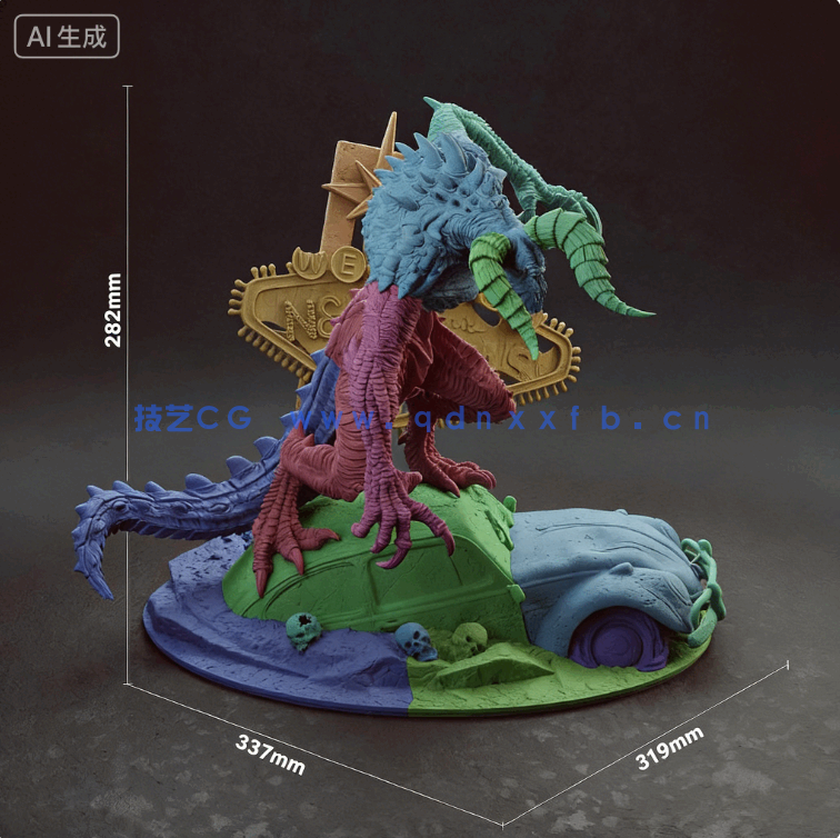 死亡爪Deathclaw《辐射》游戏角色雕刻手办3D打印模型(图8)