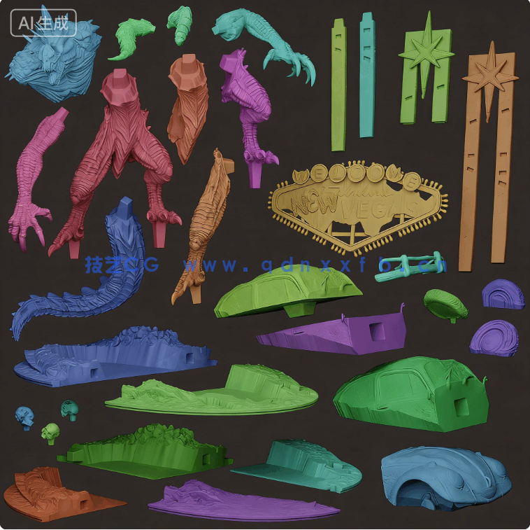 死亡爪Deathclaw《辐射》游戏角色雕刻手办3D打印模型(图9)