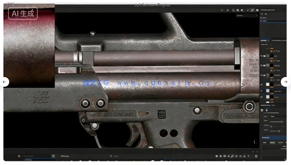 【中文字幕】Blender超精细游戏武器模型从设计到渲染完整流程视频教程(图14)