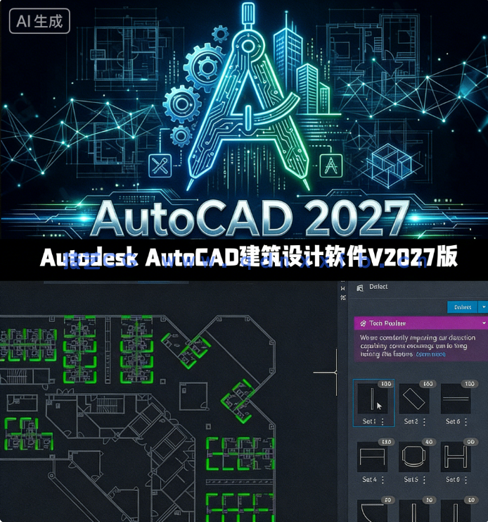 Autodesk AutoCAD建筑设计软件V2027版(图1) Autodesk AutoCAD建筑设计软件V2027版(图1)