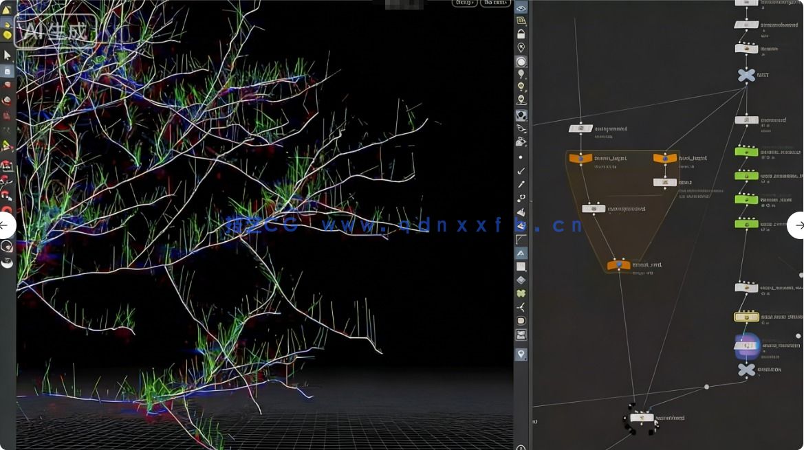 Houdini中KineFX和Labs Tree Tools插件创建程序化树(图5) Houdini中KineFX和Labs Tree Tools插件创建程序化树(图5)
